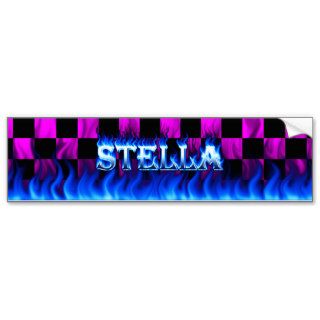 Stella blue fire and flames bumper sticker design.