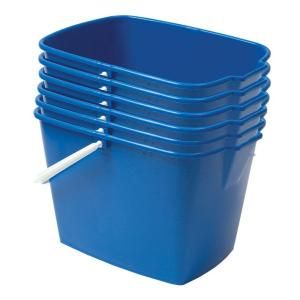 Ti Dee American 15 qt. Heavy Duty Rectangular Utility Mop Bucket Calibrated in Liter and Quarts (6 Pack) 6571 6