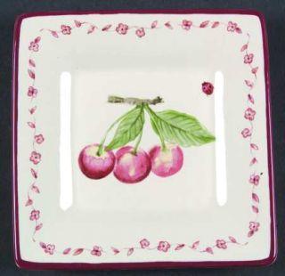 Pfaltzgraff Delicious  Finger Food Plate, Fine China Dinnerware   Red Apples/Flo