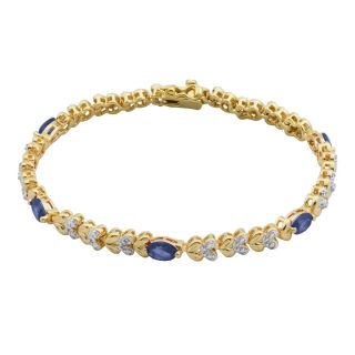 Bridge Jewelry Oval Sapphire & Diamond Accent Bracelet
