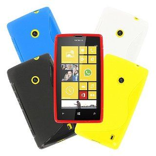 Black White Red Blue Yellow 5 Pack S Shape Flex Case Cover for Nokia Lumia 520 Cell Phones & Accessories