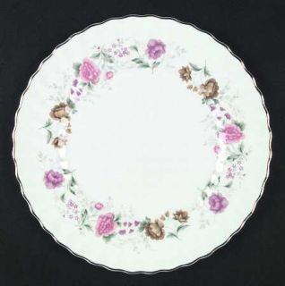 Royal Doulton Rosell Dinner Plate, Fine China Dinnerware   Pink And Tan Roses,Sw