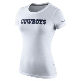 Nike Wordmark Cotton Crew (NFL Dallas Cowboys) Womens T Shirt   White