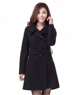 Sefon Womens Woolen Double Trench Coat Jacket