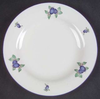 Royal Doulton Blueberry Salad Plate, Fine China Dinnerware   Gallery Shape, Blue