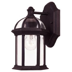 Illumine 1 Light Wall Mount Lantern Textured Black Finish Clear Beveled Glass CLI SH202852869