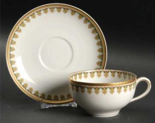 Haviland Schleiger 574 Flat Cup & Saucer Set, Fine China Dinnerware   H&Co,Smoot
