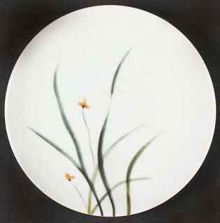 Calvin Klein Luna Blossom   White Salad Plate, Fine China Dinnerware   Yellow Fl