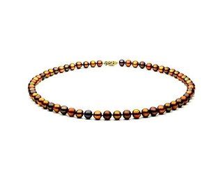 7, 5 8mm Multi Chocolate Freshwater Pearl Necklace Jewelry