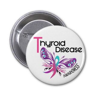 Thyroid Disease BUTTERFLY 3.1 Pinback Buttons