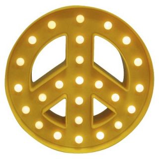 Room Essentials Marquee Peace Sign Small   Vintage Yellow