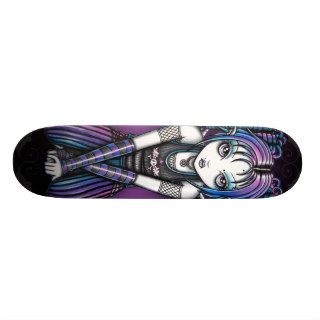 Ariel Gothic Big Eyed Emo Angel Custom Skate Board