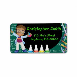 AA Boy Mad Scientist Party Address Labels