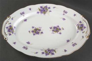 Rossetti Spring Violets 16 Oval Serving Platter, Fine China Dinnerware   Japan,