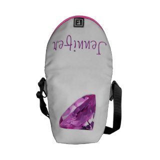 Personalized Amethyst 01, February, Birthstone Messenger Bag