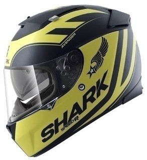 Shark Speed R Avenger Motorcycle Helmet   Matte Black/Yellow/White (Small) Automotive