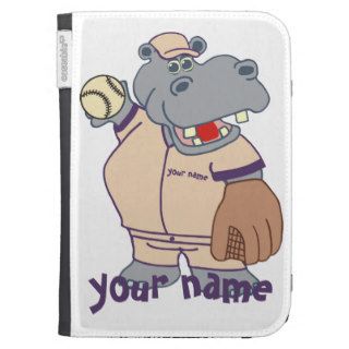Personalized Baseball Hippo Case For Kindle