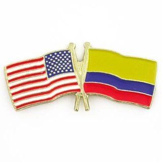 USA and Columbia Crossed Friendship Flag Lapel Pin Brooches And Pins Jewelry