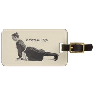 Vintage Yoga Woman Doing Upward Facing Dog Pose Bag Tag