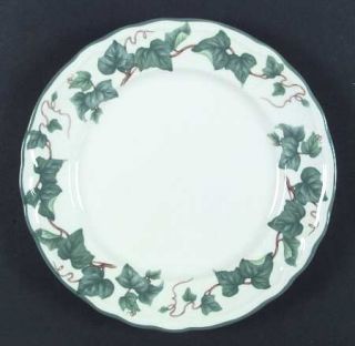 Epoch Climbing Ivy Dinner Plate, Fine China Dinnerware   Green Ivy Leaves And Tr