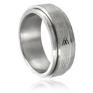 Vance Co. Polished Stainless Steel Men's Etched Band (8 mm) Vance Co. Men's Rings