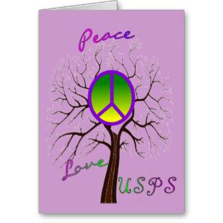 Peace Love USPS  Postal Worker Gifts Card