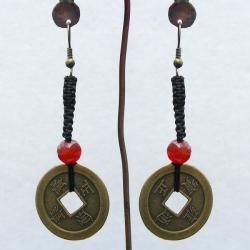 Hand crafted Antique Asian Coin Dangling Hook Earrings (China) Global Crafts Earrings