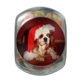 Christmas Spaniel  5 collectible Glass Candy Jars