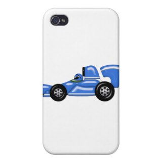 Blue Racing Car iPhone 4 Cases