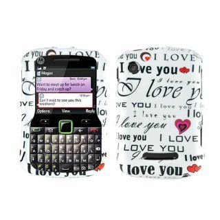 Hard Plastic Snap on Cover Fits Motorola WX404 Grasp Love You With White Rubberized US Cellular Cell Phones & Accessories