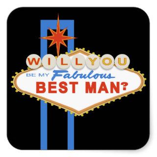 Will You Be My Best Man Las Vegas Sign Sticker