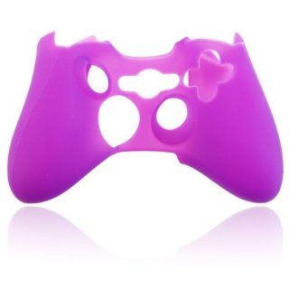 Protective Silicone Case Cover Skin for X360 Controller   Purple Video Games