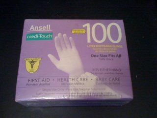 Ansell Medi Touch Powder Free Latex Disposable Gloves, Large 50 ea Health & Personal Care