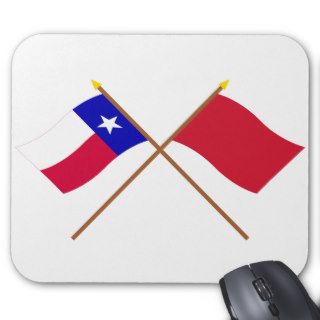 Crossed Texas and Alabama Red Rovers Flags Mousepads
