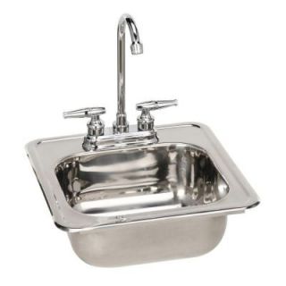 Pegasus Drop in Polished Stainless Steel 15x15x6 Single Bowl Kitchen Sink with Faucet DISCONTINUED 5863SL