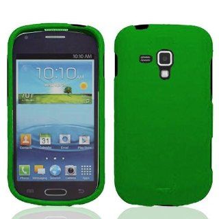 Samsung Galaxy Amp / I407 Graphic Rubberized Protective Hard Case   Green Cell Phones & Accessories