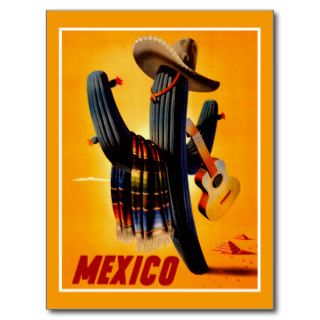 Mexico ~ Vintage Mexican Travel Poster Postcard