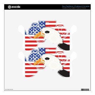 American Eagle Flag Patriotic Background PS3 Controller Decal