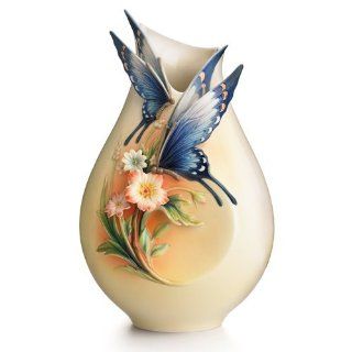Franz Porcelain Fluttering Beauty Flower & Butterfly Small Vase, FZ01839   Decorative Vases