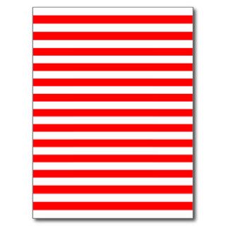 Red & White Horizontal Stripes Post Card