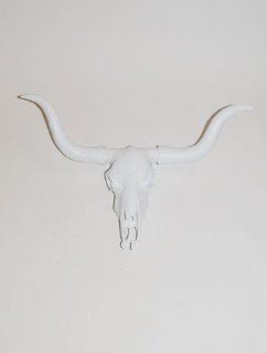 Large Longhorn Cow Skull   The Lyndon  White Horns & Bull Head   Wall Sculptures