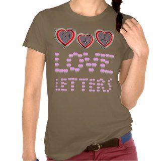 LOVE Letters Texting With Little Pink Hearts T Shirt