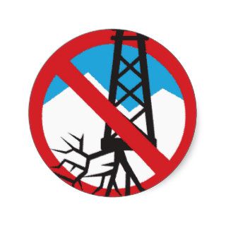 No To Fracking Round Sticker