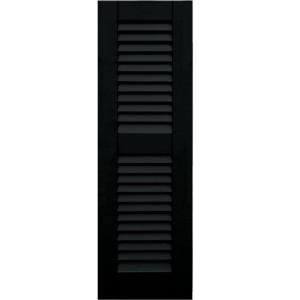 Winworks Wood Composite 12 in. x 38 in. Louvered Shutters Pair #653 Charleston Green 41238653