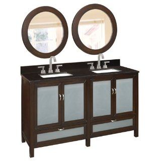 Belle Foret 80021 Oval 33" x 25" Bathroom Vanity Mirror, Dark Cherry