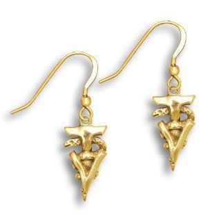 14k Gold Veterinary Technician Caduceus Earrings by The Magic Zoo Dangle Earrings Jewelry
