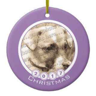 Anyone Date Christmas Custom Purple Photo Ornament
