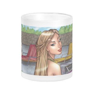 Grimm Fairy Tales   Rapunzel by Pool Bikini Pinup Mug