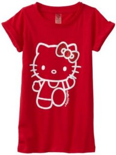 Hello Kitty Girls 2 6X Toddler T Shirt Dress, Red, 2T Clothing