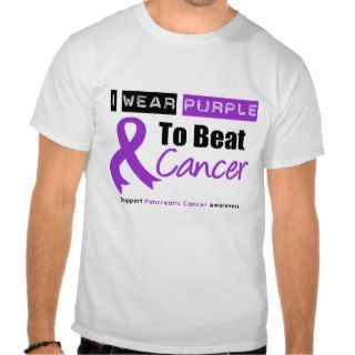 Pancreatic Cancer Purple Ribbon To Beat Cancer Shirt